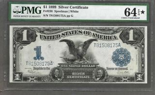 1899 $1 Silver Certificate Black Eagle Pmg 64 Epq Fr - 236