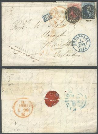 Belgium 1851 - Cover Brussels To Bandon Ireland D34