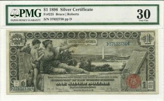 1896 $1 Silver Certificate Educational Problem - Pmg Very Fine 30 Gorgeous