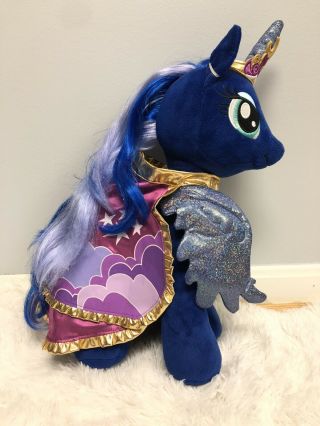 Build A Bear Princess Luna My Little Pony 19 " Blue Plush Pegasus With Cape/crown