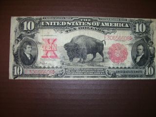 Ten Dollar United States Note - Bison - 1901 Series - Large Size
