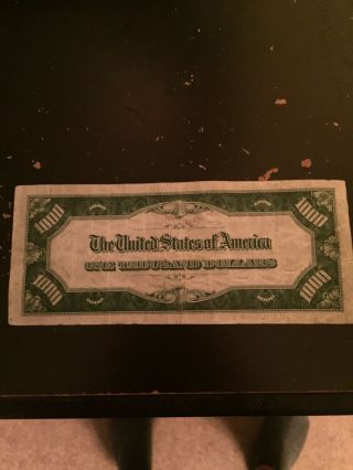1934 ONE THOUSAND Dollar Bill,  G Note Decent.  Chicago Illinois 2