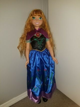 Disney Frozen My Size Anna Doll 38 " 3 Ft Tall W/shoes Set Life Size