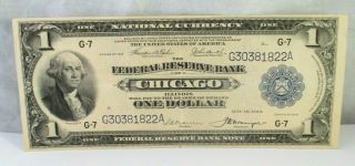 $1 U.  S.  National Currency Federal Reserve Bank Note Chicago Ill 1918 Series