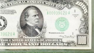 1934 A $1,  000 ONE THOUSAND Dollar BOSTON Federal Reserve Note 2