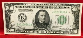 $500 1934 A Series Five Hundred Dollar Bill York,  York B Paper Currency