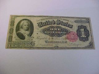 1891 $1 Large Silver Certificate Martha Washington Fine - Vf Attractive Note