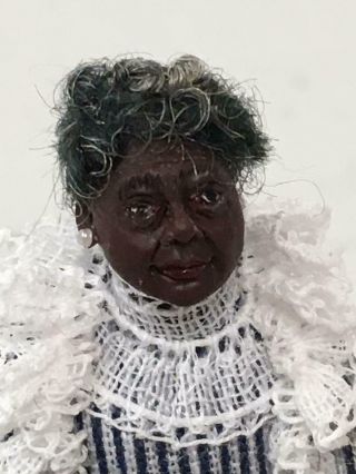 1/2 " Scale Dollhouse Miniature Black African American Woman