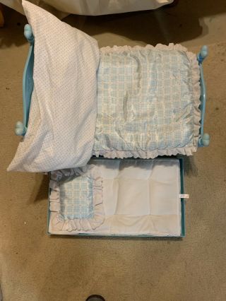 Plastic Trundle Bed w/ Furniture Mattress And Bedding - 18”American Girl Dolls 2