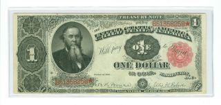 1891 $1 Stanton Treasury/coin Note Star Fr 352 Incredible Au,  /cu