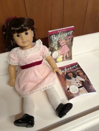American Girl Doll Samantha Parkington With Pink Dress Shoes Brown Eyes & Hair