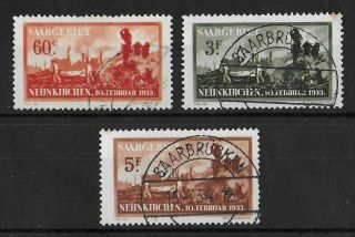 Saargebiet Germany 1933 Complete Set Of 3 Michel 168 - 170 Cv €200