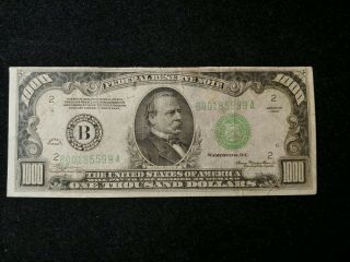 1934 $1000 York Frn Fr2211 - B One Thousand Dollar Bill