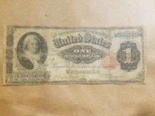 1891 $1 Martha Washington Silver Certificate Tillman Morgan Note Fr.  223 Bill