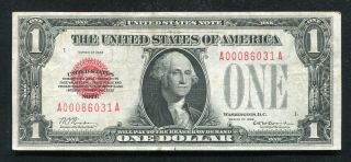 Fr.  1500 1928 $1 Red Seal Legal Tender United States Note Extremely Fine