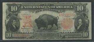 Fr119 $10 1901 Legal Tender " Bison " Note Vf Hw5537