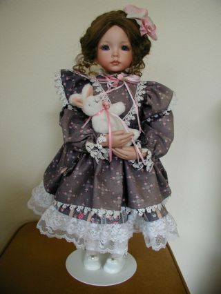 Donna Rubert 21 " Porcelain " Emily " Doll With Stand