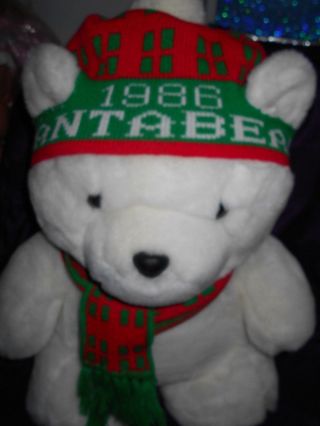 Santa Bear 1986 Dayton Hudson Plush Scarf Hat Santabear 18 " Vtg 80s Christmas