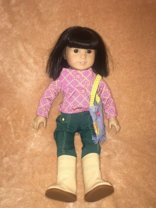 American Girl 18 " Doll Ivy Ling With Meet Outfit In Good To