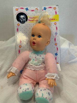 Gerber Baby Bean Bag Old Stock In Package Pink Blue Stars Moon Doll