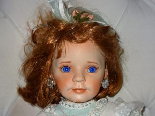 Kimberly 28 " Sitting Weighted Porcelain Doll Donna Rubert W/tag Displayed Inside
