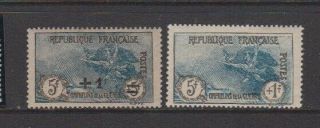 France:`5fr Orphans - With And Without Overprint Vf Hinged Og