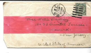 1902 China,  Red Band,  Registered Cover Shanghai To Newark Nj W 2 Japan Cancel