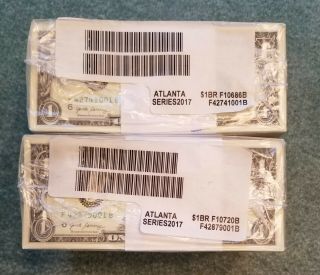 1000 Uncirculated $1 One Dollar Bills Atlanta Bep Brick Bundle (2017)