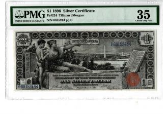 1896 $1 Silver Certificate Education Note Fr 224 Pmg 35 Tillman/morgan 19 - C181