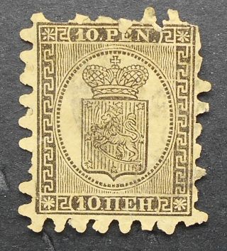 Finland 1866 - 1868 Regular Issue,  10p,  Mi 7cy,  Cv=550eur