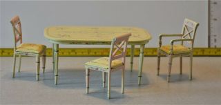 Bespaq Dining Table & 3 Chairs Dollhouse Miniature 1:12