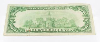 1928 - A US $100 CHICAGO FEDERAL RESERVE NOTE REDEEMABLE IN GOLD NR 7261 - 8 2