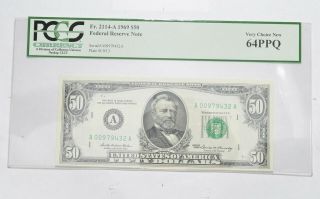 V Choice 64 Ppq $50 1969 Federal Reserve Note - Fr 2114 - A - Pcgs 542