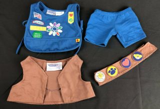 Build A Bear Girl Scout Daisy Uniform Tunic Top Smock And Shorts Outfit