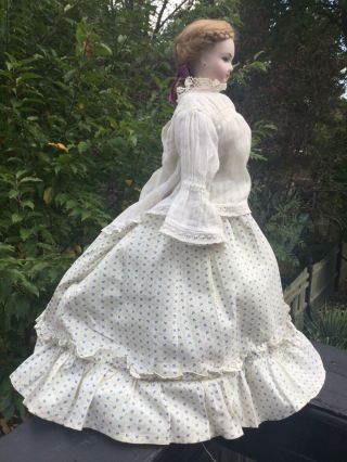 Antique French Fashion Doll Skirt And Blouse/16 In