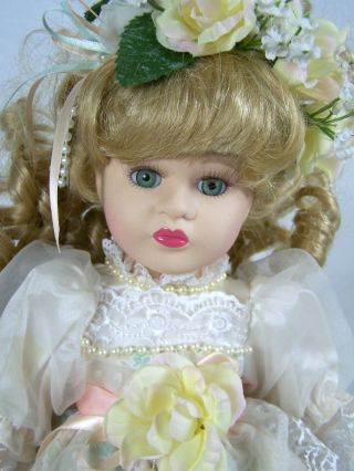 Brass Key Porcelain Doll Wedding Flower Girl 16 