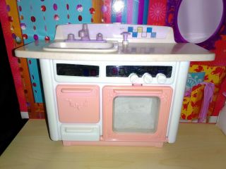 Barbie Doll Kitchen Sink & Oven Dollhouse Furniture Mattel