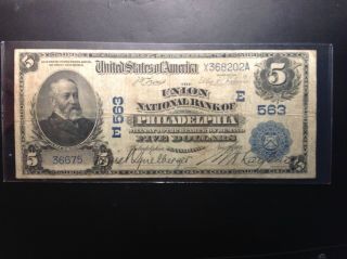 1902 $20 National Currency The Union National Pa Ch 563 Pennsylvania Bank Note