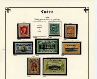 Greece 1909 Crete Gothic Ellas Overprint Set Mh Cv 245.  00 € Signed