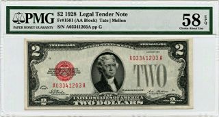 Fr.  1501 1928 $2 Legal Tender Pmg About Unc 58 Epq - Legal Tender - Small