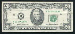 1985 $20 FEDERAL RESERVE NOTE “COMPLETE FACE TO BACK OFFSET PRINTING ERROR” AU 2