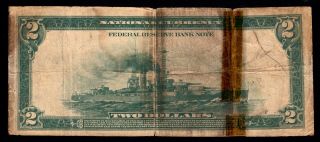 1918 $2 York Battleship Two Dollar Frbn Large Size Note Fr.  751 B5464139a