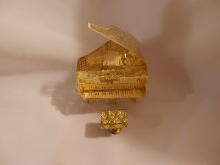 dollhouse miniature 1/2 scale gold scrolled grand piano and bench 2