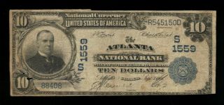 $10 1902 Pb The Atlanta National Bank Note Georgia Bill Ch 1559