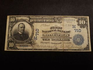 Very Scarce 1902 Db $10 - First National Bank Of Minneapolis Ch 710 7