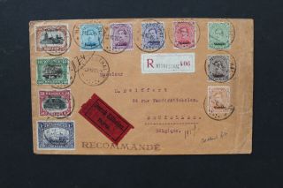 Belgium 1920 Registered Express Cover To Belgium With Part Of MalmÉdy Issue