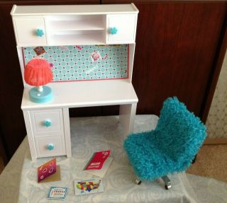 Paradise Kids Fits American Girl Size Dolls Desk With Light Up Lamp And Chair