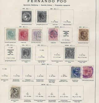 Spain Fernando Poo 1882/1908 M&u On Pages (34 Items) (a122
