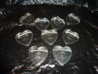 9 Knickerbocker Clear Plastic Heart Stands W/ Spring For 6 " - 9 " Doll (m9 20)