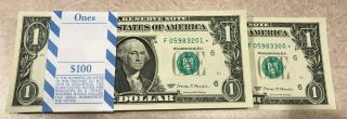 2017 $1 100 Pack Star Notes Consecutive Serial Numbers